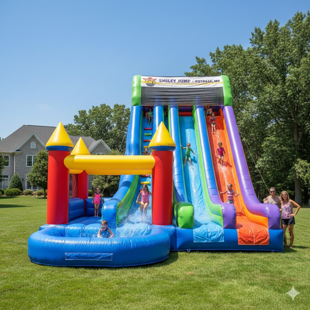 Commercial Water Slide Rental Potomac MD - Smiley Jump LLC
