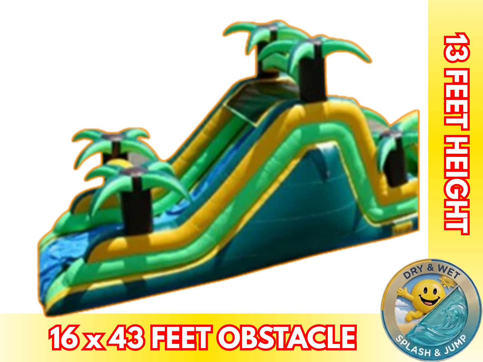 16' H Tropical Dual Slide, Back Entrance- Dry