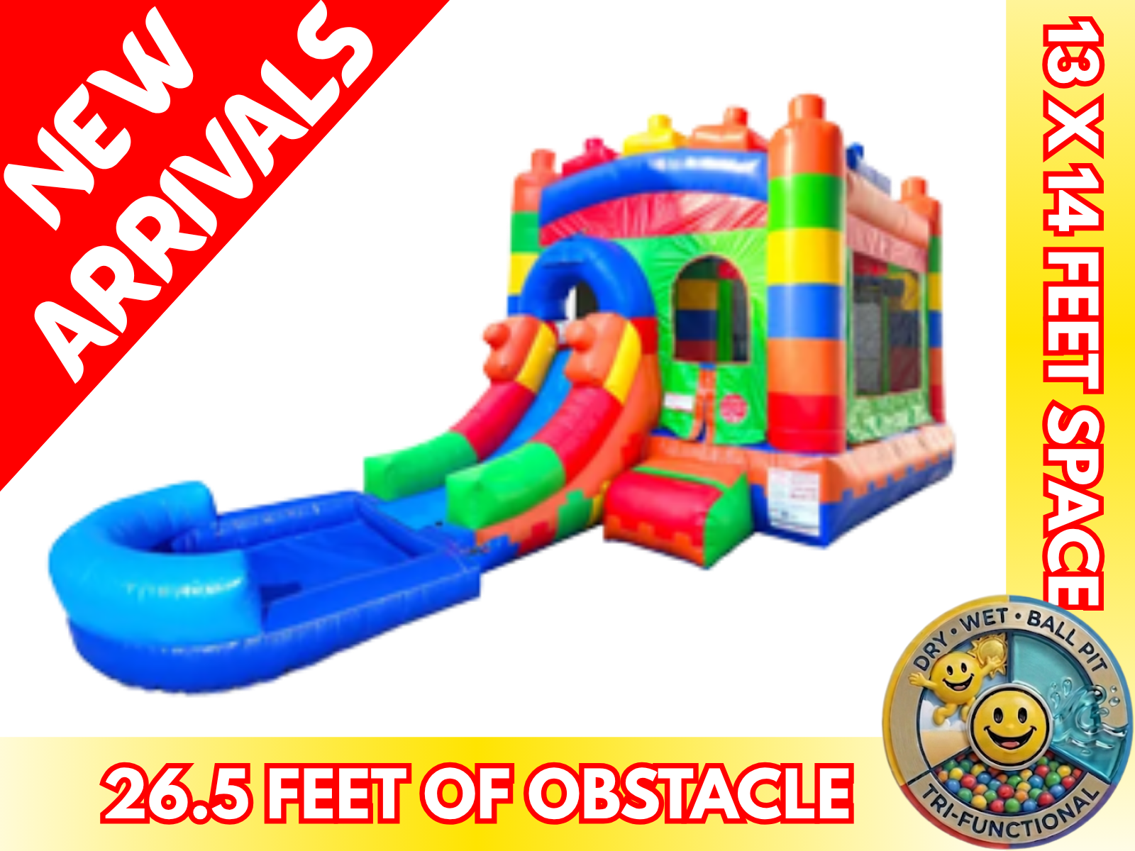Lego Bounce House with Pool - Smiley Jump Rental