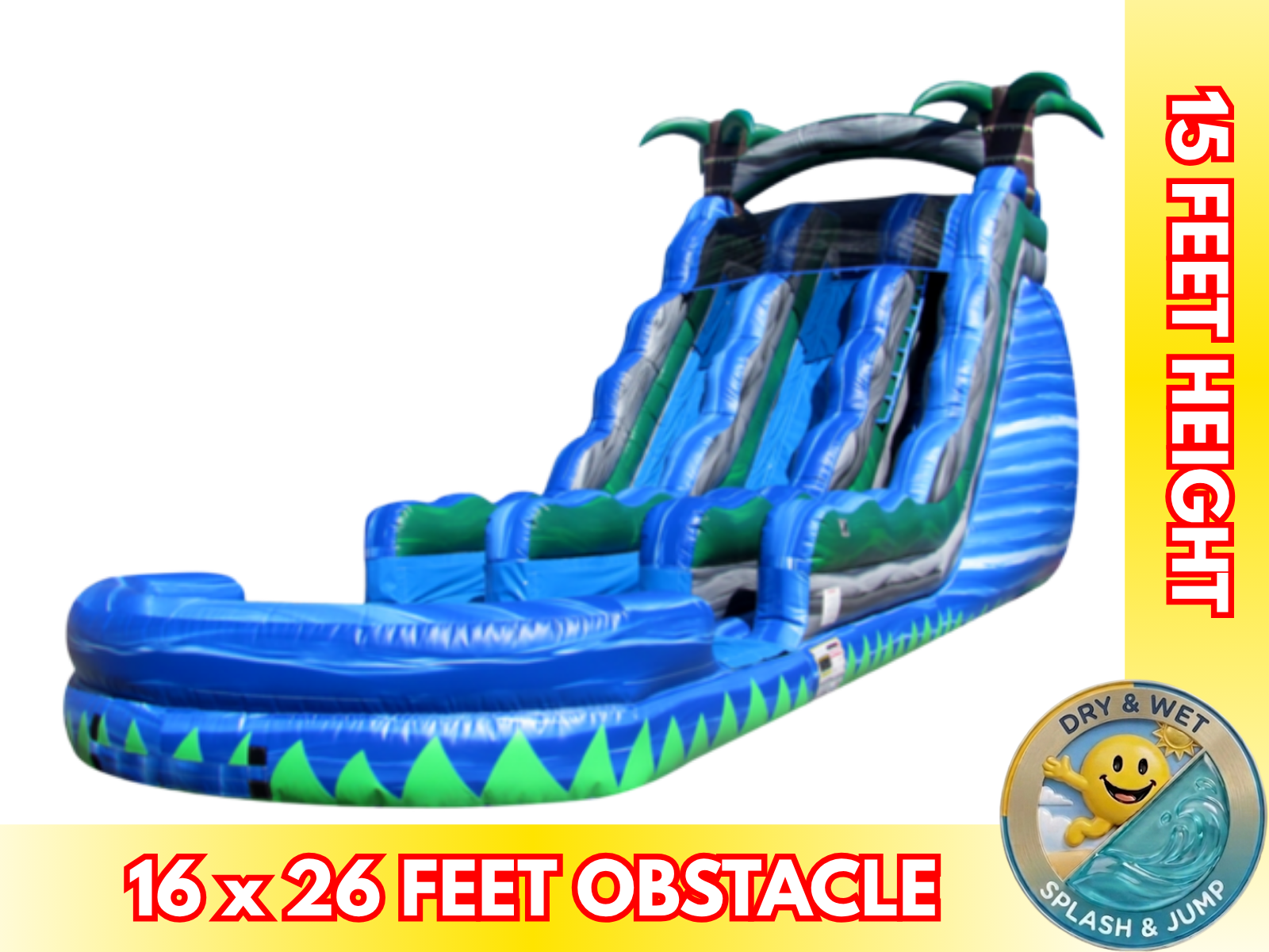 16' H Blue Tropical Dual Slide Dry
