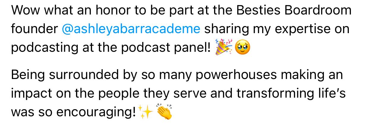 BESTIES testimonial screenshot