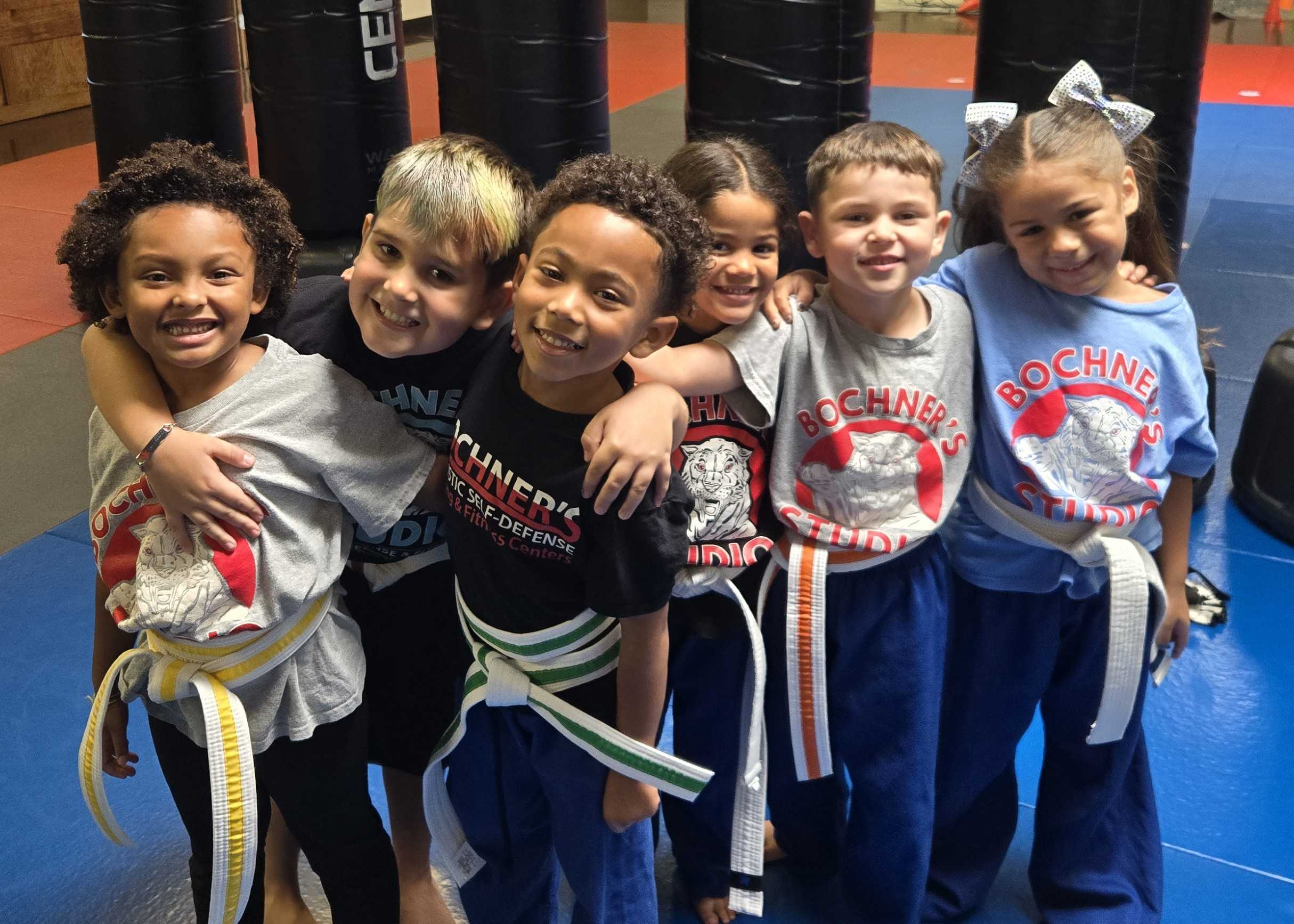 Kids practicing martial arts