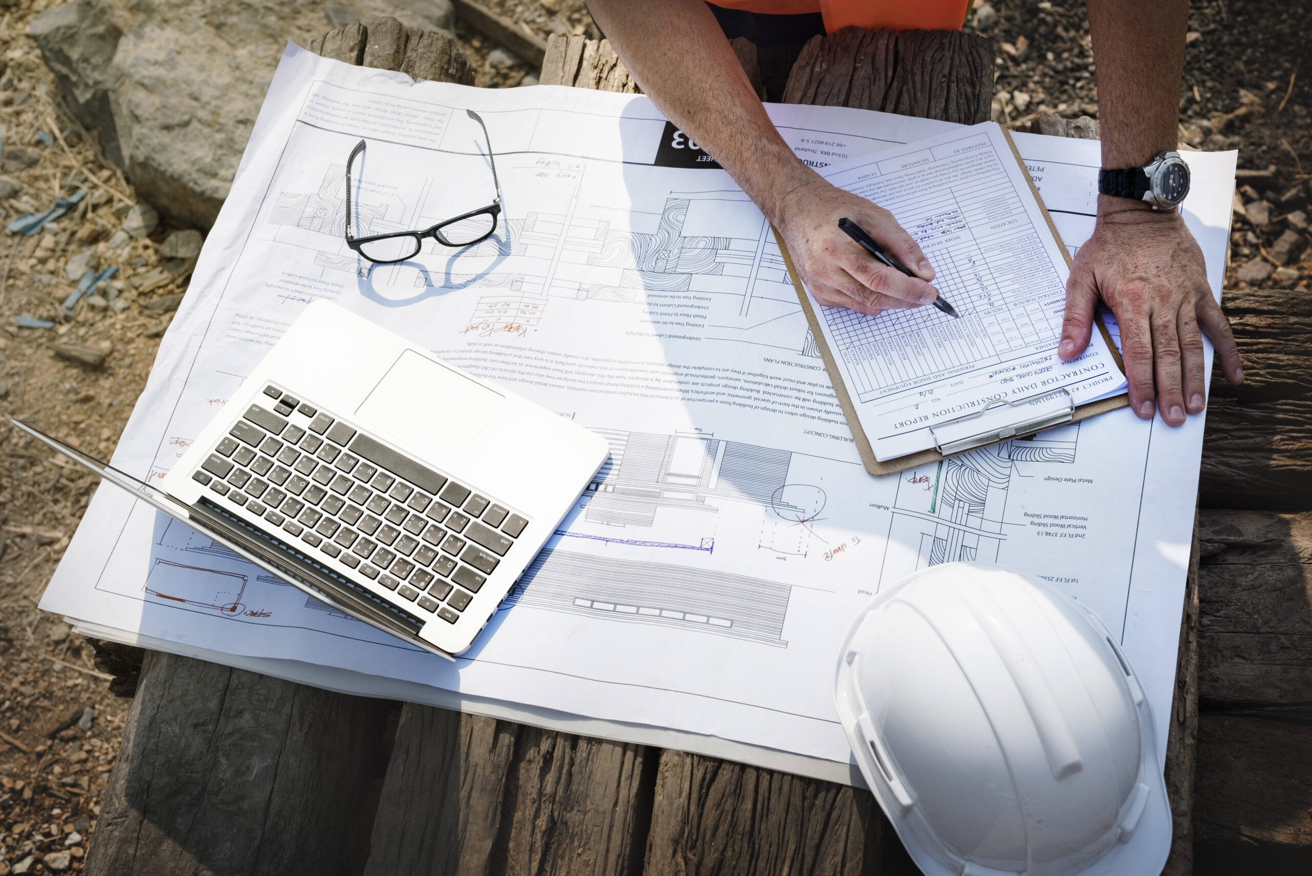 Site engineer on a civil construction site