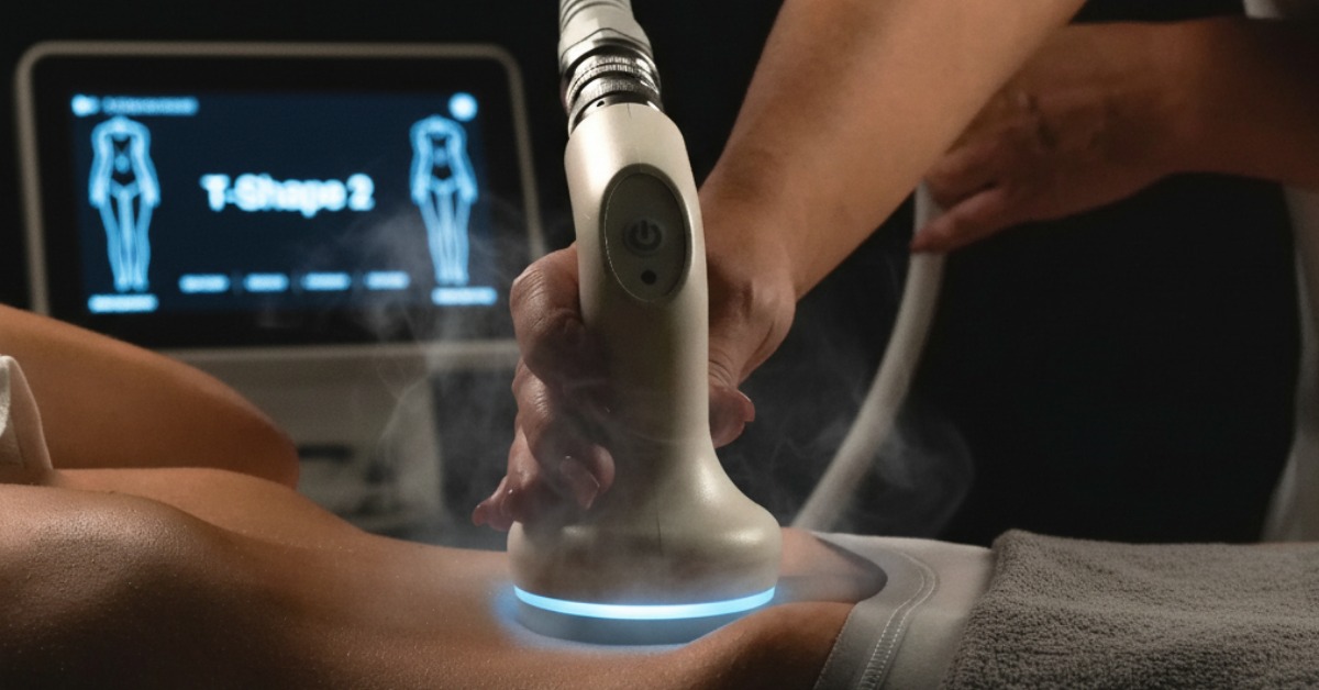 T-Shape 2 handpiece in use during a body contouring treatment