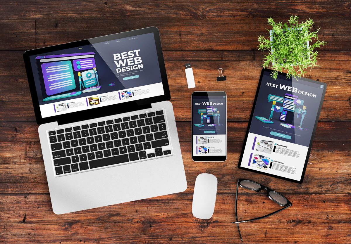 A site shown on laptop, tablet and phone