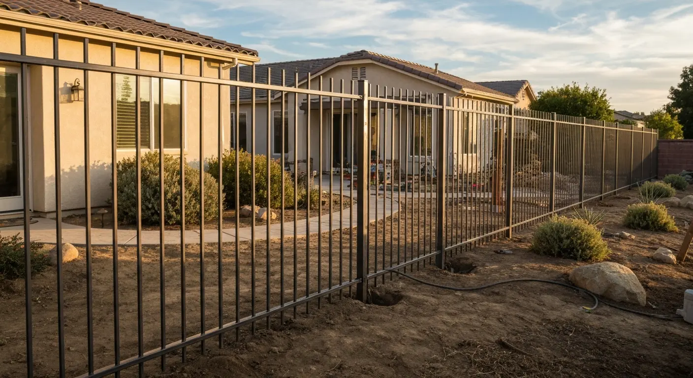 Steel fence installation