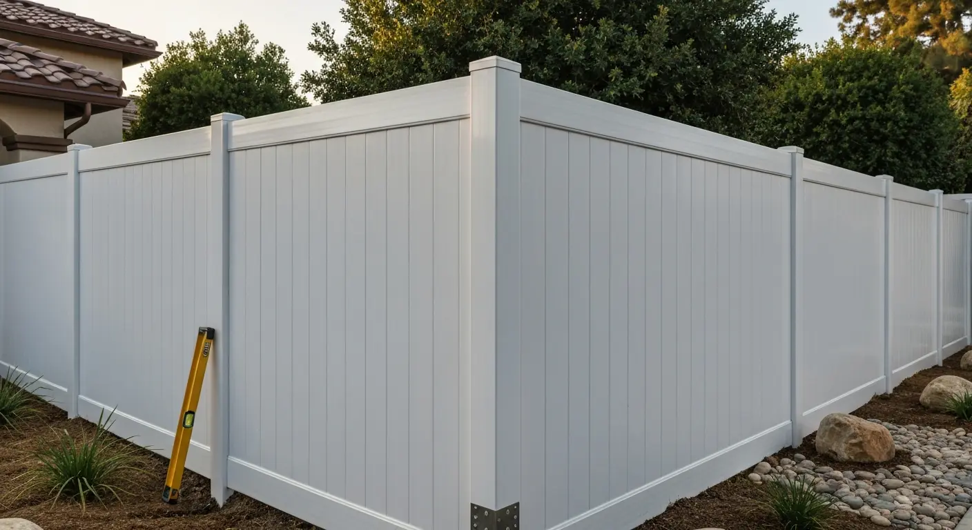 Vinyl fence installation