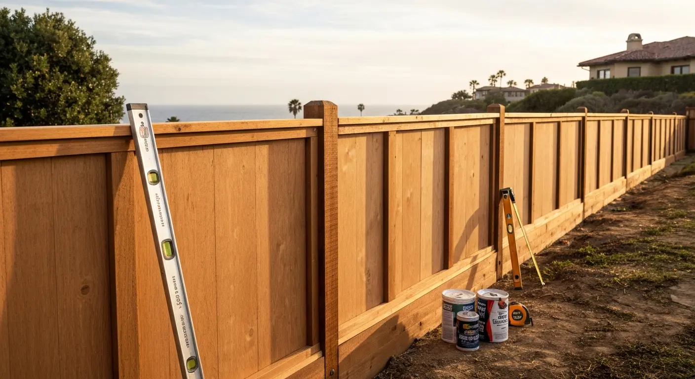 Wood fence installation Malibu Point Dume