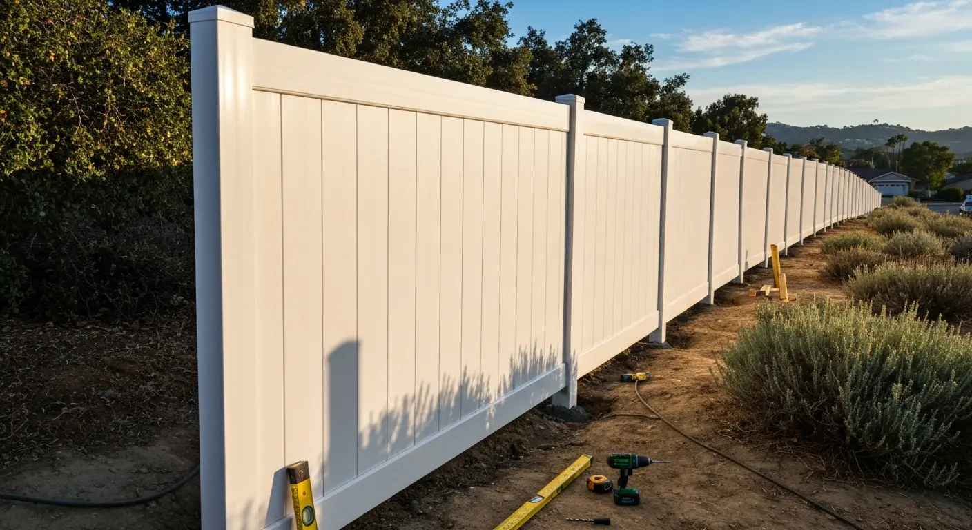 Vinyl fence installation