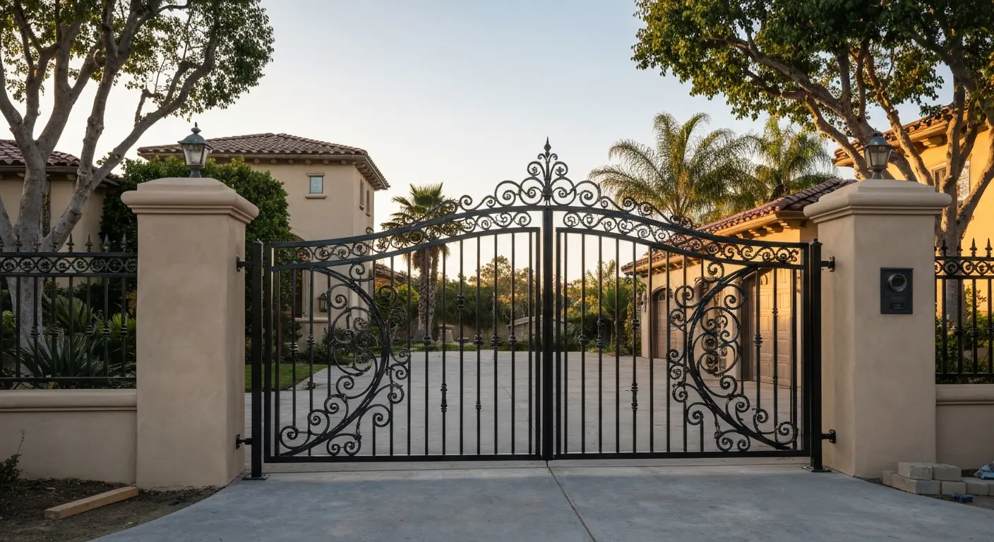 Ornamental iron fence