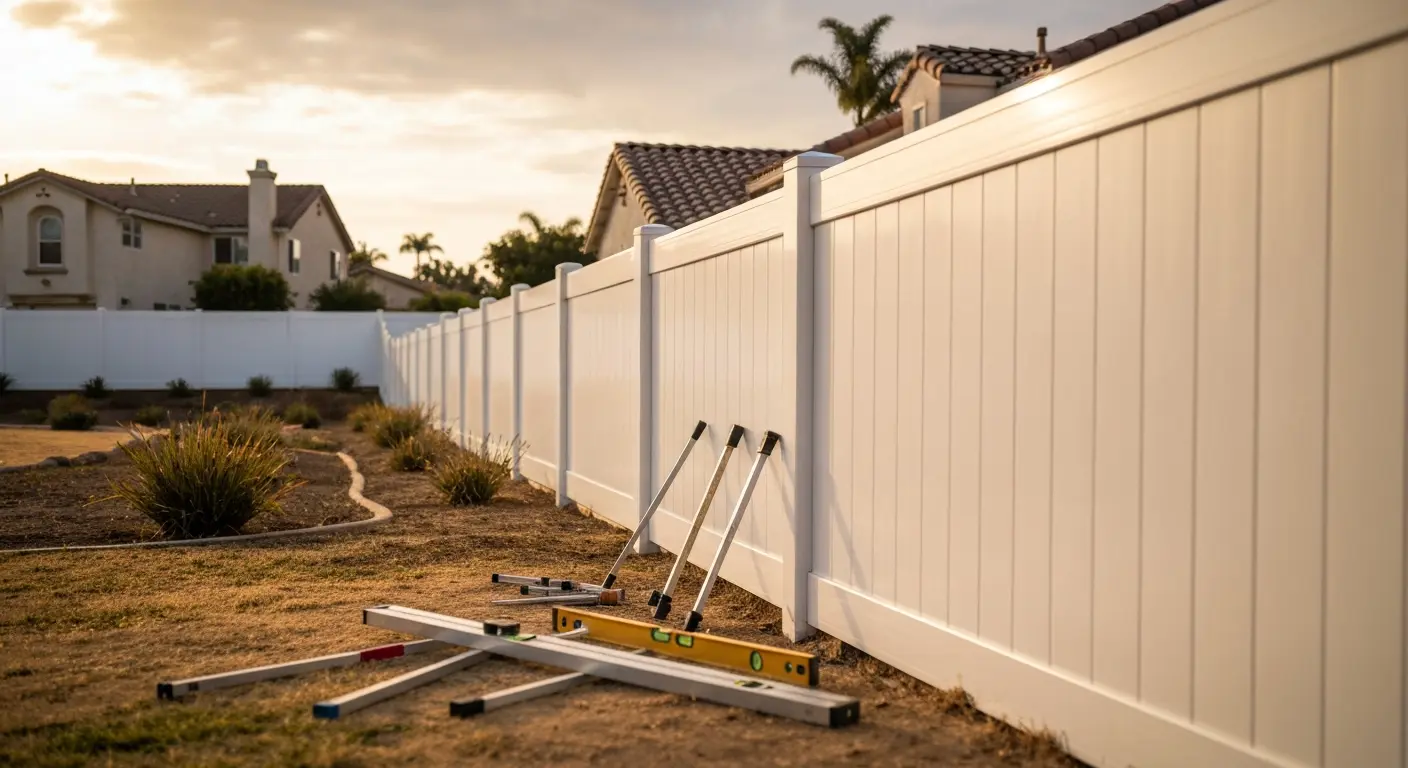 Vinyl fence installation