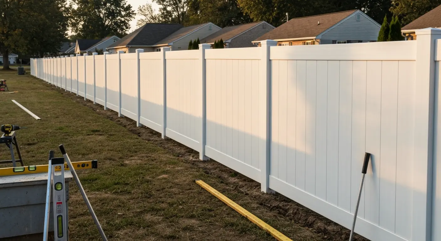 Vinyl fence installation