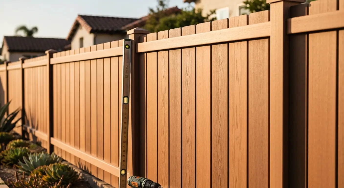 Composite fence installation in Oxnard
