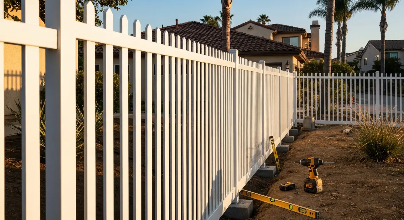 Residential aluminum fence installation