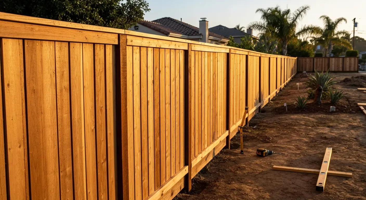 Wood fence installation