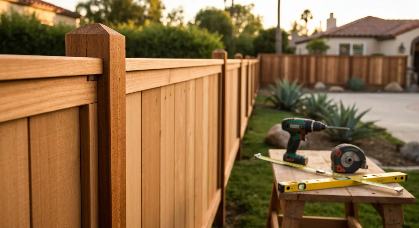 Wood fence installation in Calabasas