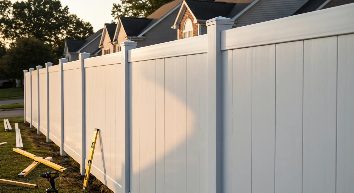 Vinyl fence installation