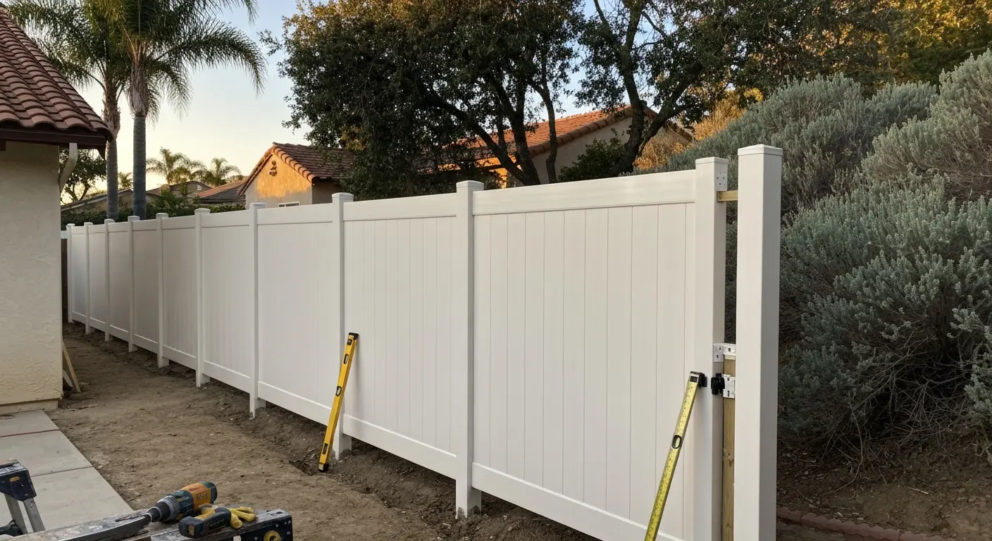 Vinyl fence installation
