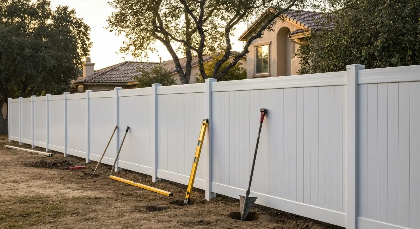 Vinyl fence installation in Moorpark