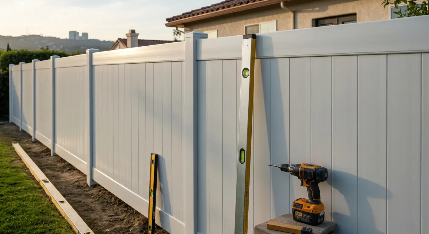 Vinyl fence installation
