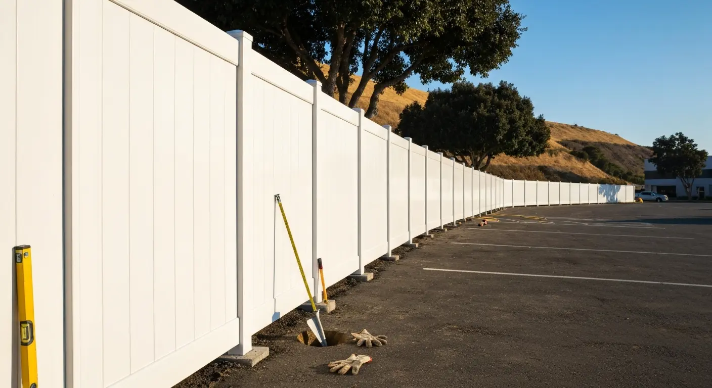 Commercial vinyl fence