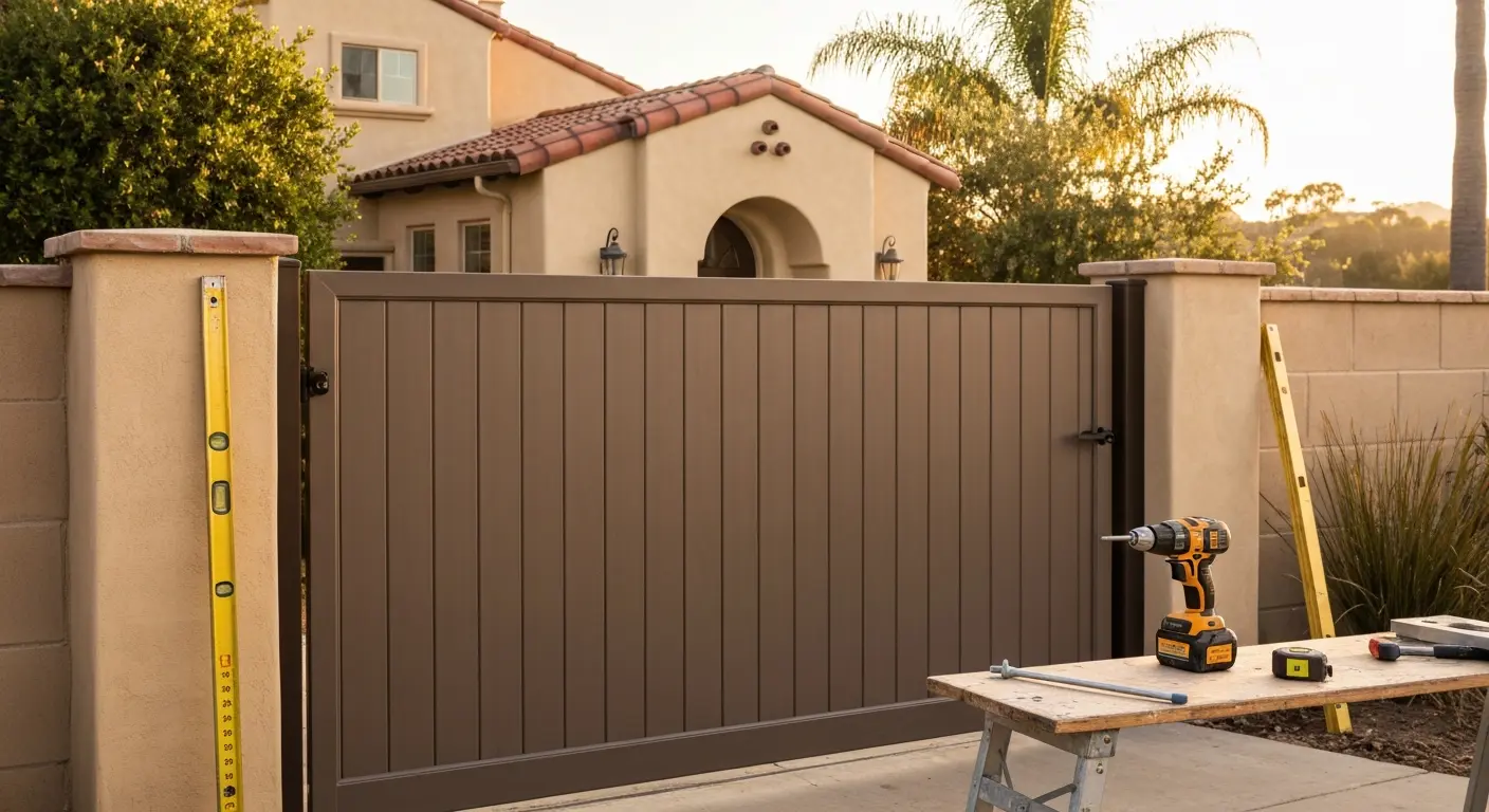 Commercial composite gate installation