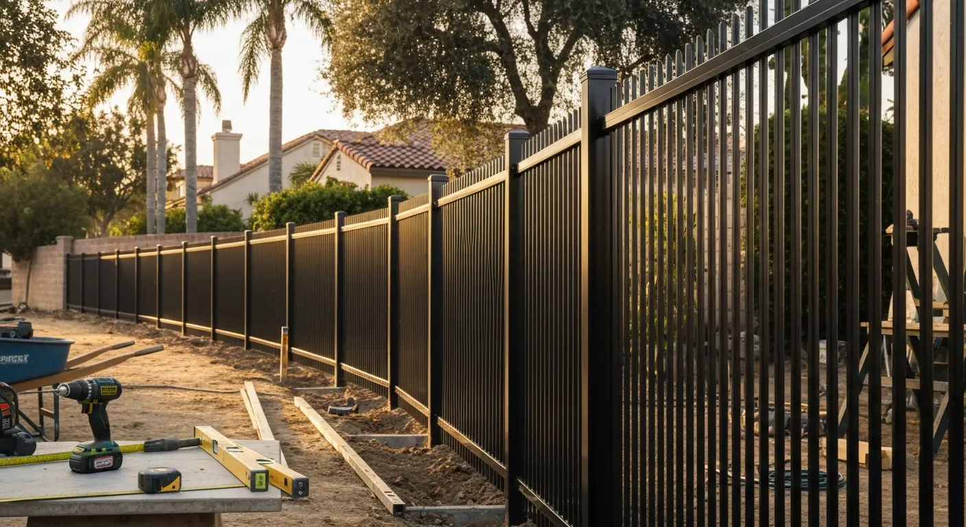 Aluminum fence installation