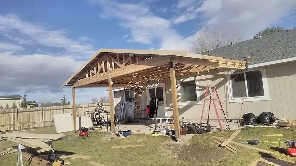 Patio cover framing in progress