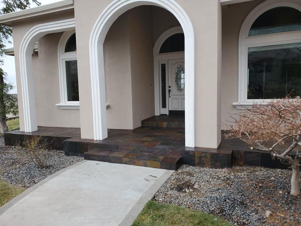 Slate tile entrance