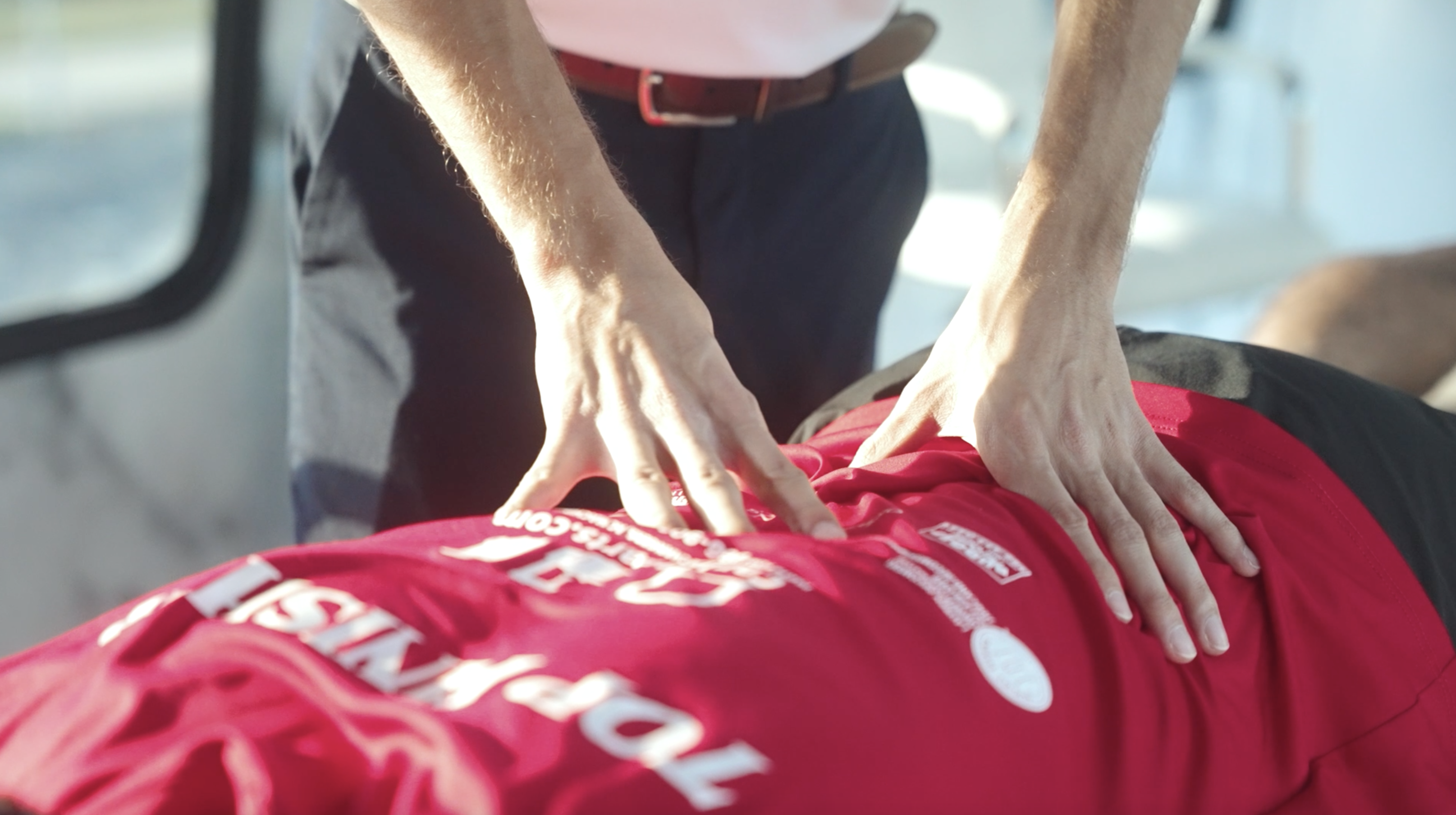Hands-on manual therapy during a session with World of Motion in Ocala, Florida
