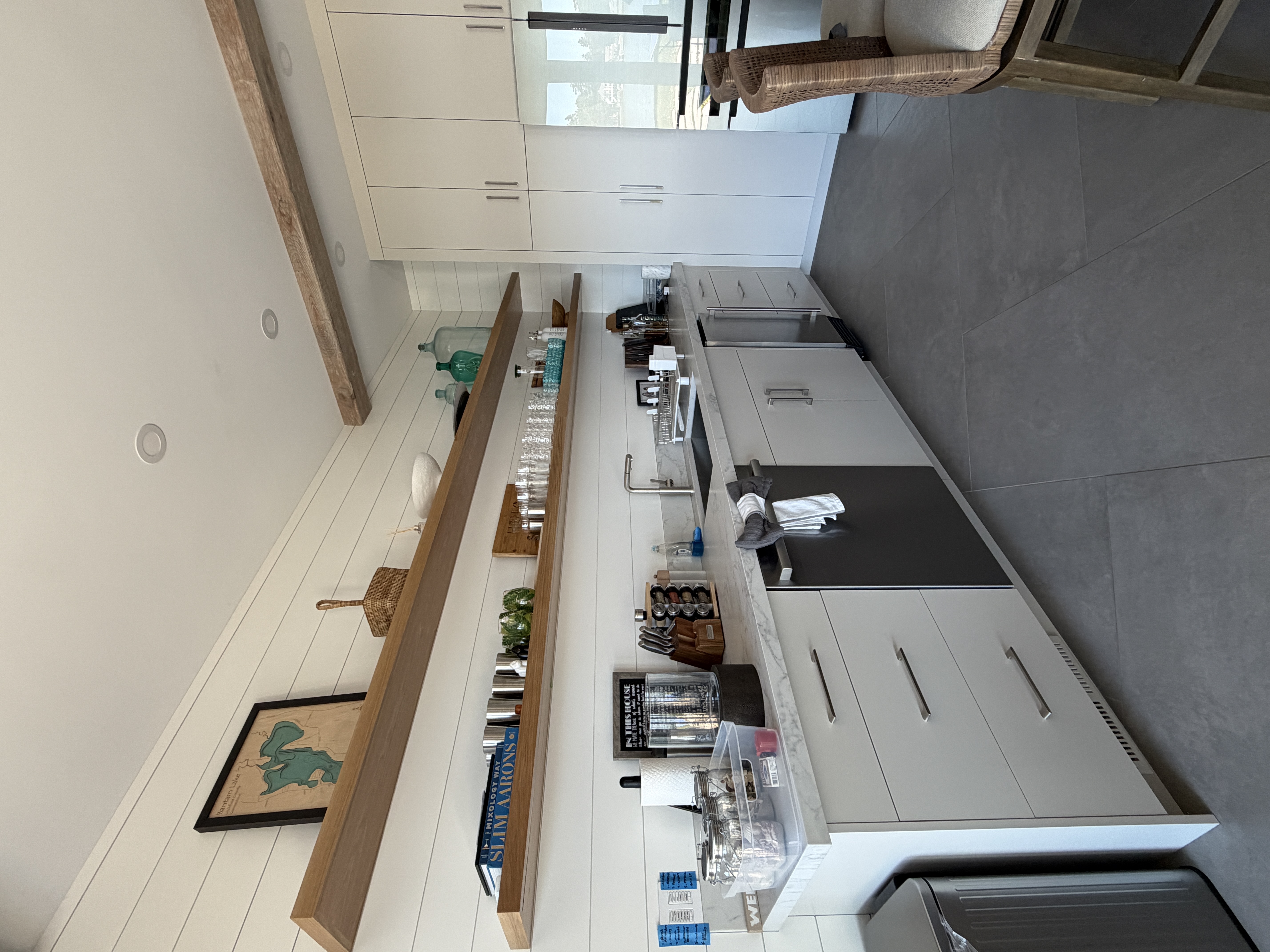 Kitchen open shelving by Custom Furniture and Design, Bantam CT
