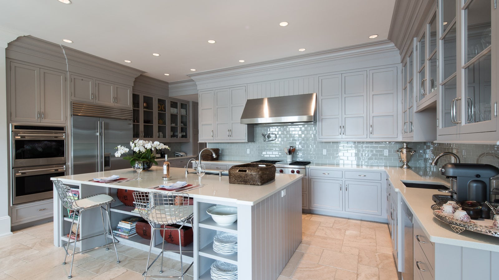 Transitional cabinetry by Custom Furniture and Design, Bantam CT
