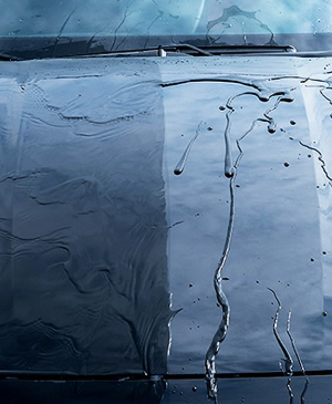 Water beading off a ceramic coated car in Raleigh NC