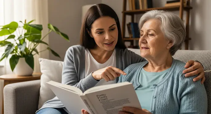 demenz gedicht: ruhiger Blickkontakt