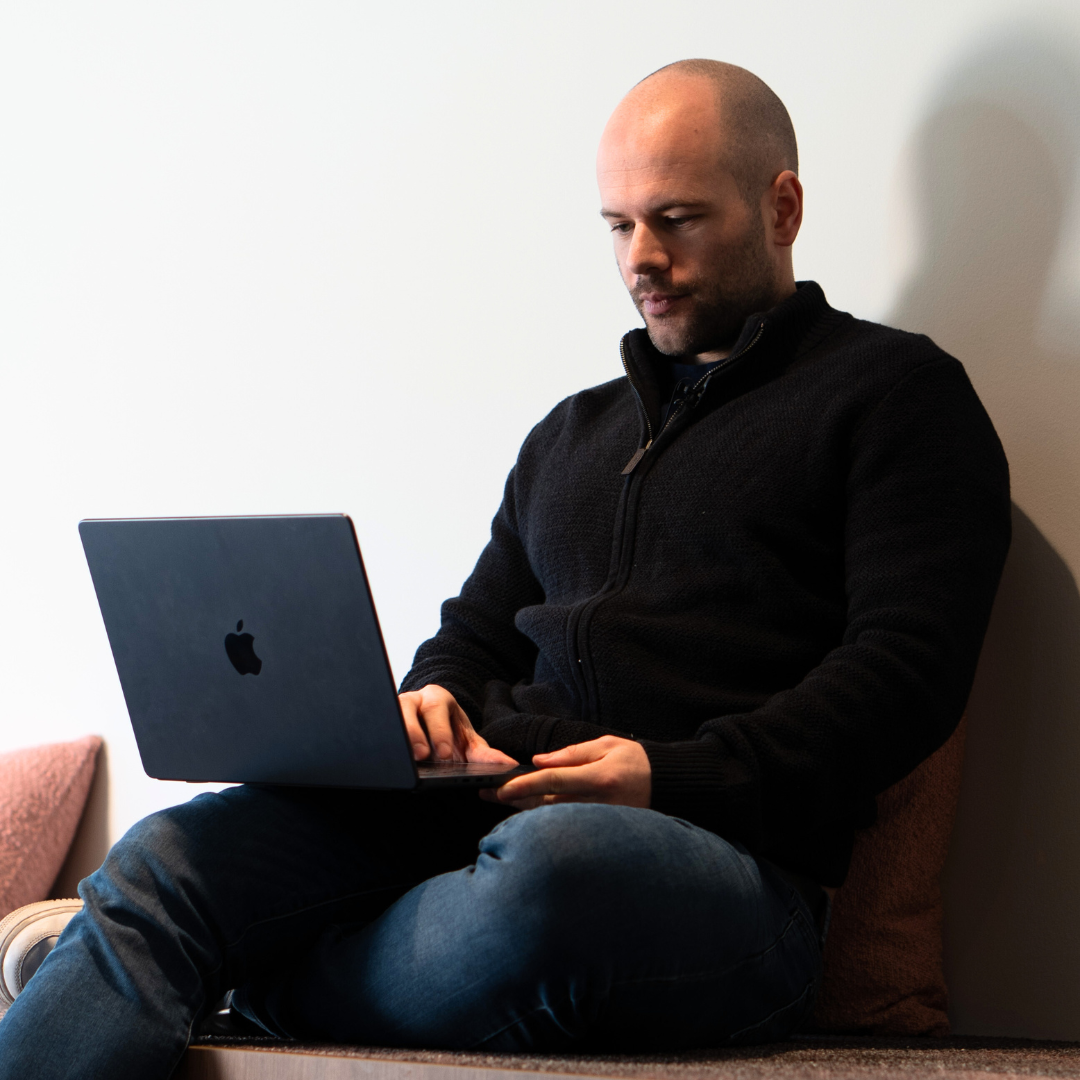 Sam Shaper working on client strategy