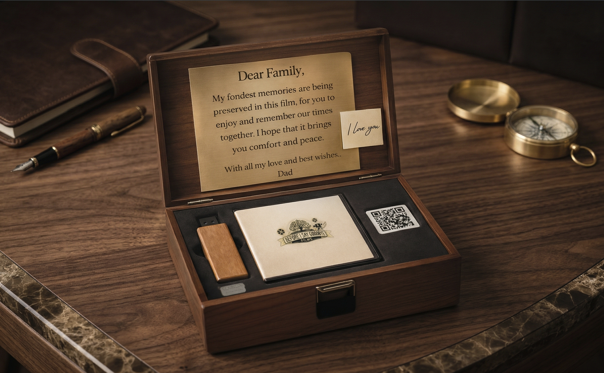 Engraved Walnut Heirloom Box