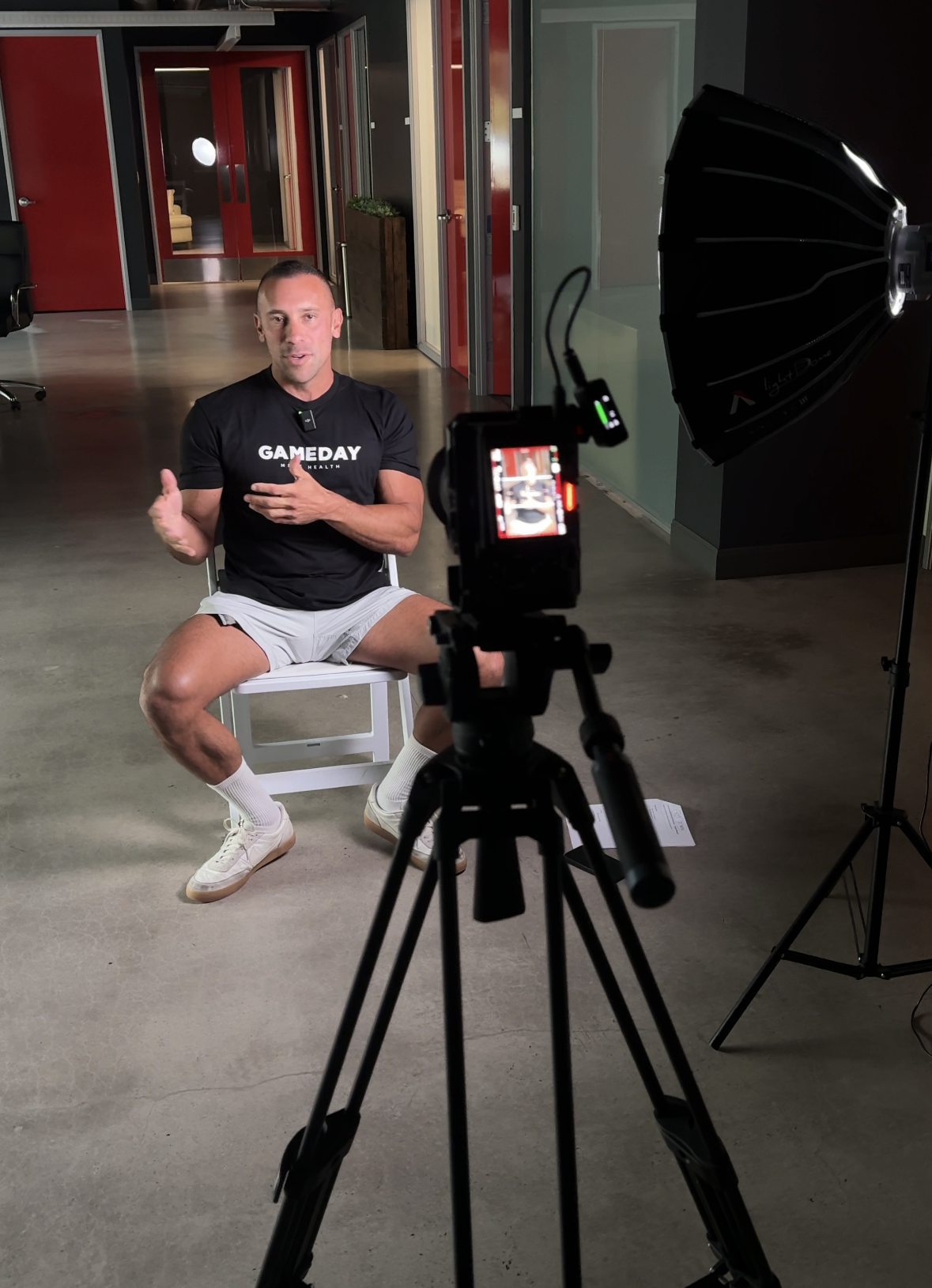 Behind the scenes filming