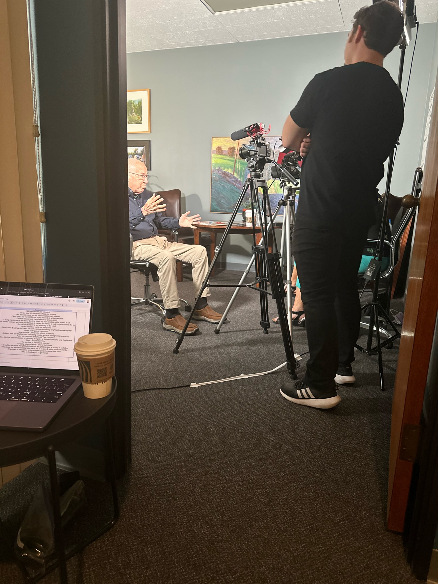 Behind the scenes filming