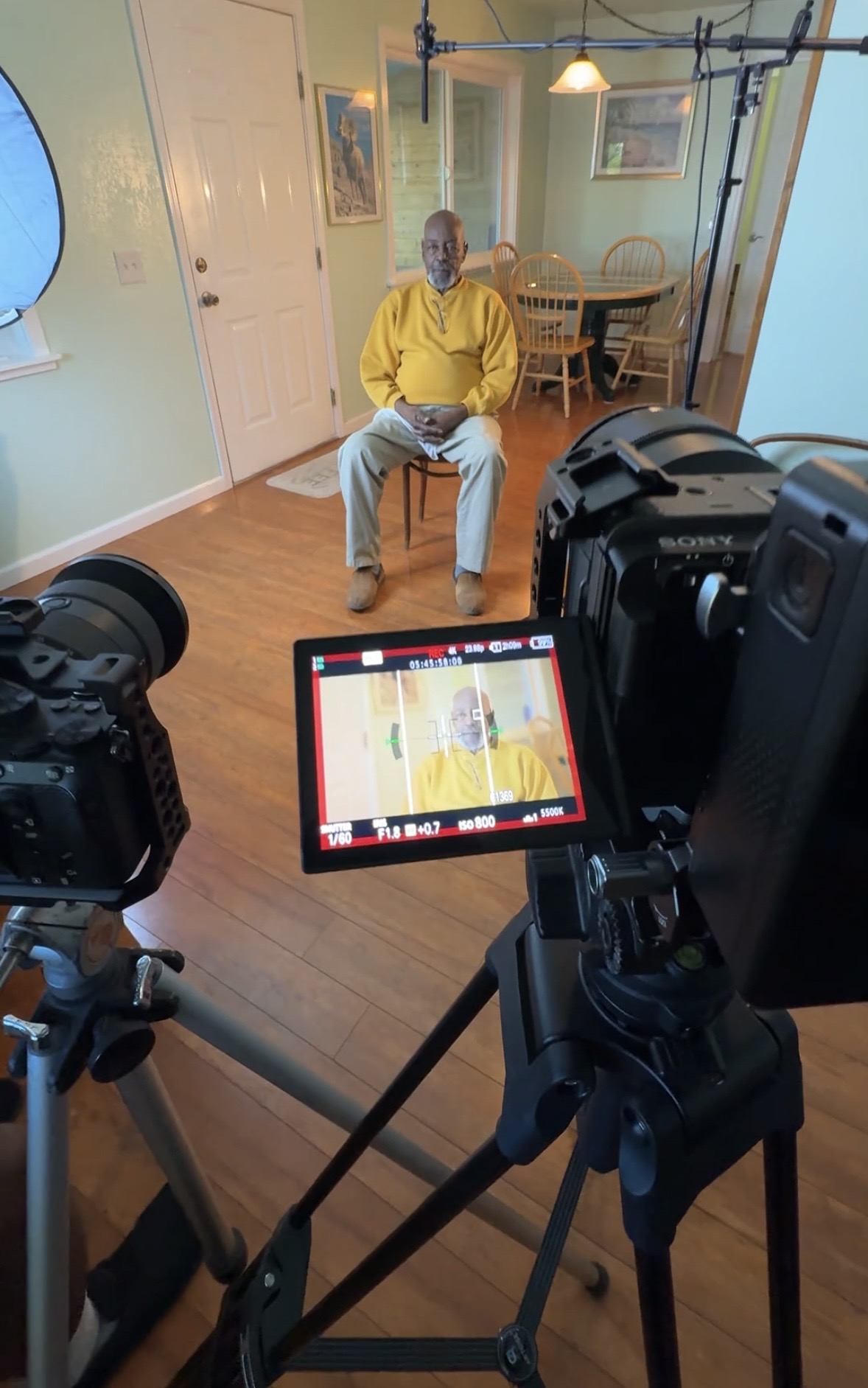 Behind the scenes filming