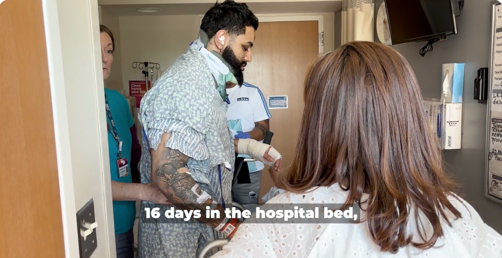 In the hospital, 16 days in the bed