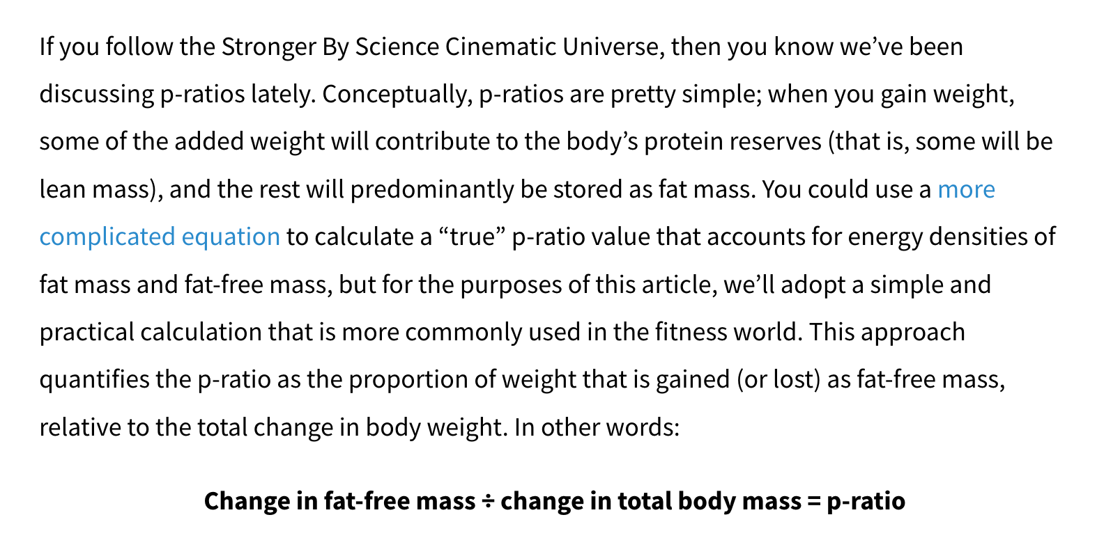 Stronger by Science p-ratio explanation