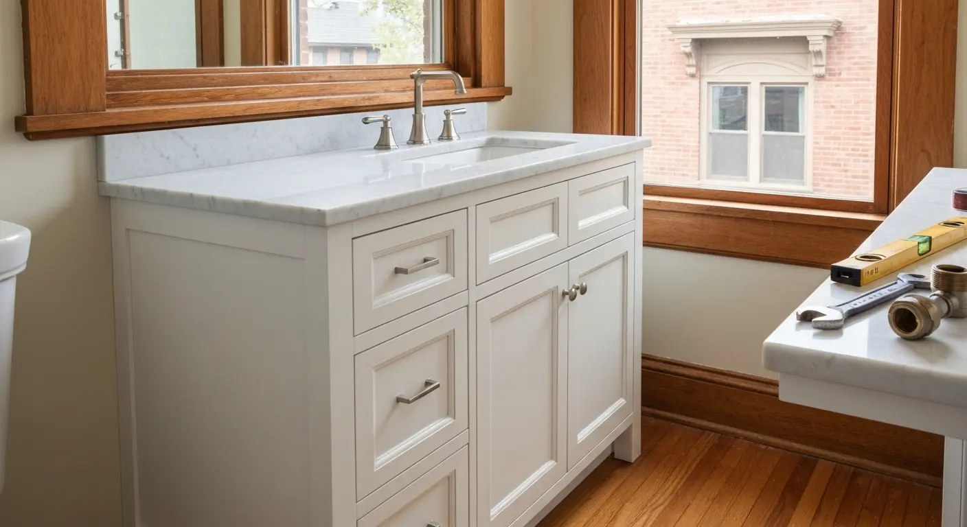Bathroom vanity installation