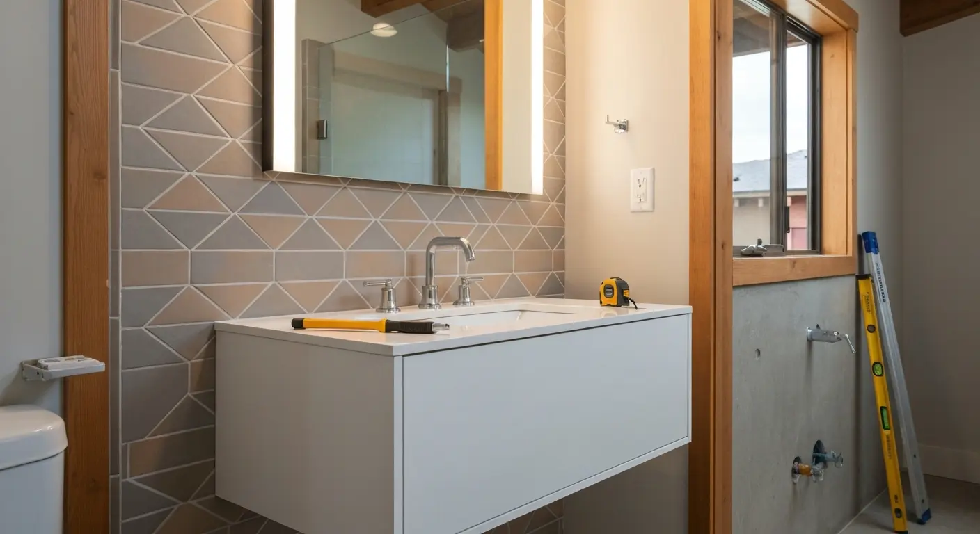 Bathroom vanity installation project