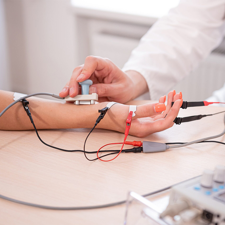 EMG nerve and muscle test at Mir Neurology Center, diagnosing neuromuscular disorders in Hagerstown & Cumberland