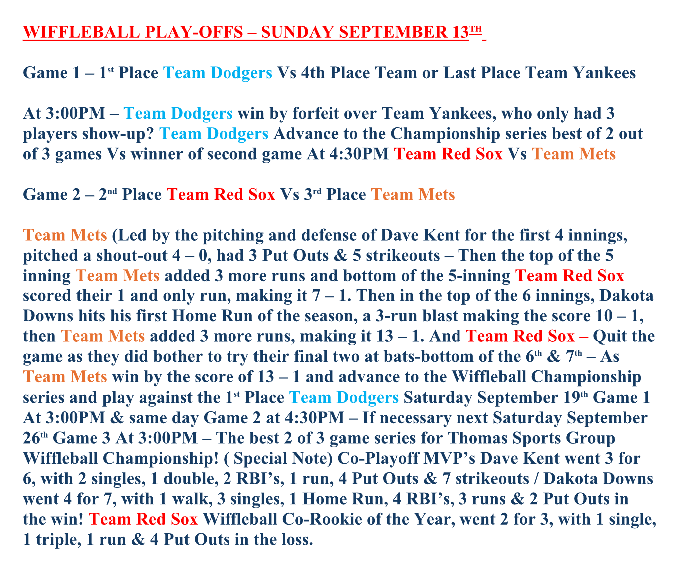 Wiffleball headlines