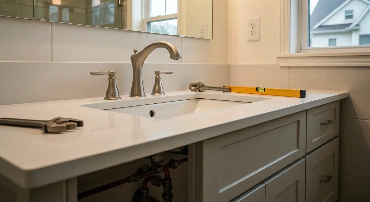 Plumbing remodel in bathroom or kitchen