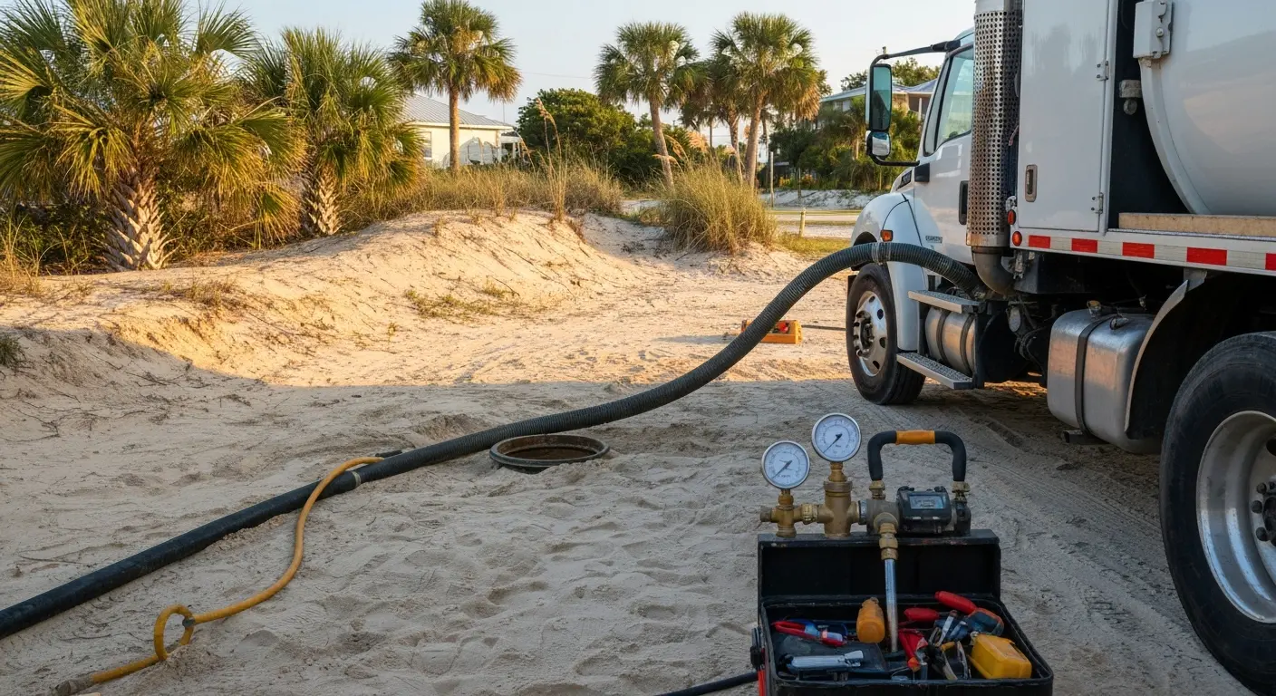 Septic system pump and maintenance
