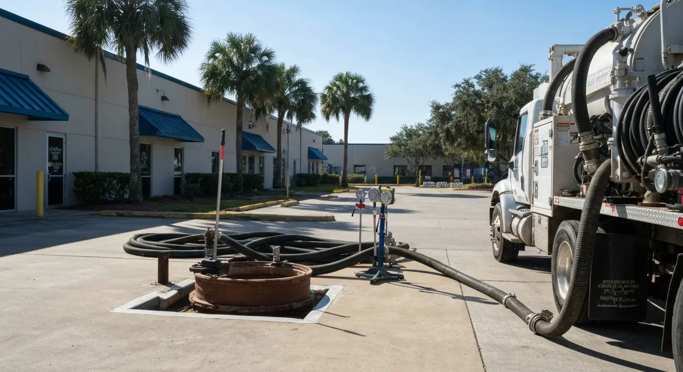 Commercial septic pumping service