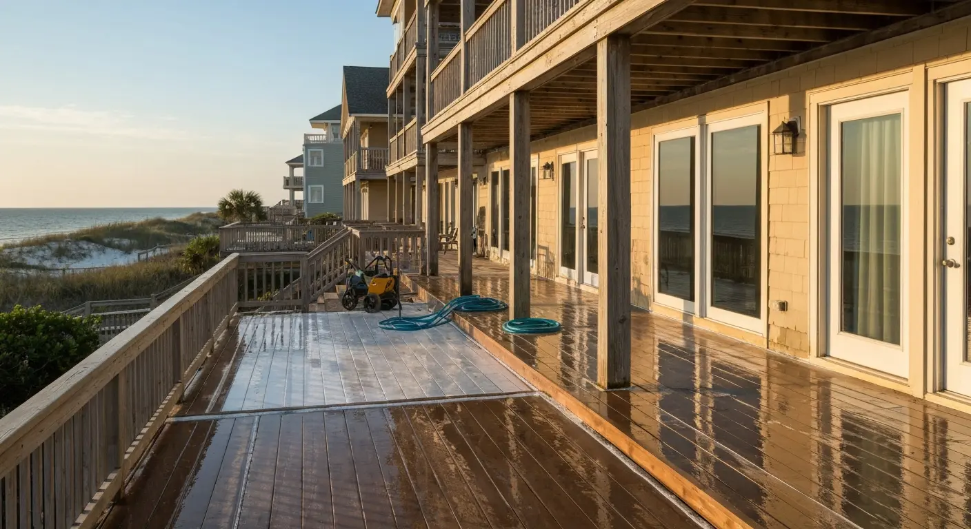 Pensacola Beach waterfront and condo buildings