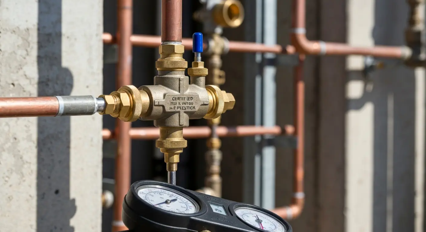 Backflow testing and prevention in commercial building